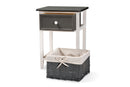 Cosette Two-Tone Dark Gray and White 1-Drawer Storage Unit w/Basket Baxton