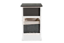 Cosette Two-Tone Dark Gray and White 1-Drawer Storage Unit w/Basket Baxton