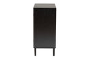 Jaeger Espresso Brown Wood and Rattan 2-Door Storage Cabinet Baxton