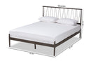 Verner Black Bronze Finished Metal Full Size Platform Bed Baxton