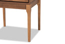 Nikita Ash Walnut and Rattan 1-Drawer Nightstand Baxton