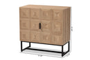 Tricia Natural Brown and Black Metal 2-Door Storage Cabinet Baxton