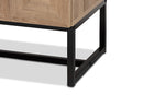 Tricia Natural Brown and Black Metal 2-Door Storage Cabinet Baxton