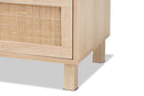 Emlyn Light Brown 3-Drawer Storage Cabinet w/Natural Rattan Baxton