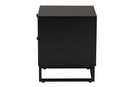Leonie Espresso Brown and Natural Rattan 2-Drawer End Table Baxton
