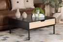 Gardner Two-Tone Oak Brown and Black Coffee Table Baxton