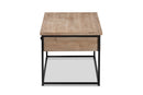 Calhoun Weathered Oak and Black Metal 2-Drawer Coffee Table Baxton