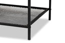 Zentra Oak Brown and Black Metal Coffee Table Baxton