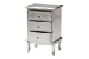 Adina Silver 3-Drawer End Table Baxton
