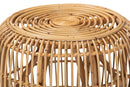 Ellingham Natural Brown Rattan End table Baxton