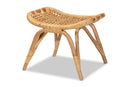 Saffron Natural Brown Rattan Ottoman Baxton