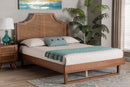 Bella Ash Walnut Woven Rattan King Size Bed Baxton