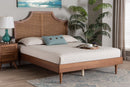 Delia Ash Walnut Woven Rattan King Size Bed Baxton