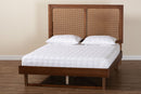 Milo Ash Walnut Woven Rattan King Size Bed Baxton