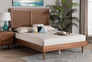 Eleni Ash Walnut Woven Rattan King Size Bed Baxton