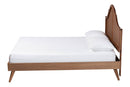 Monroe Ash Walnut Wood King Size Platform Bed Baxton