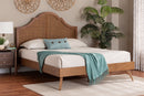 Monroe Ash Walnut Wood King Size Platform Bed Baxton