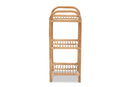 Eliza Natural Brown Finished Rattan 3-Tier Display Shelf Baxton