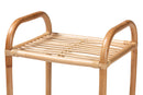 Eliza Natural Brown Finished Rattan 3-Tier Display Shelf Baxton