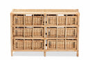 Sorley Natural Brown Rattan 6-Drawer Storage Cabinet Baxton