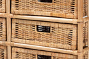 Sorley Natural Brown Rattan 6-Drawer Storage Cabinet Baxton