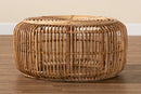 Mathias Natural Brown Antique Rattan Coffee Table Baxton
