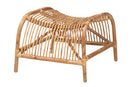 Melodie Modern Bohmenian Natural Brown Antique Rattan Footstool Baxton