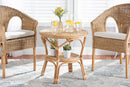Agnes Natural Brown Antique Rattan Coffee Table Baxton