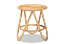 Florence Natural Brown Rattan End Table Baxton