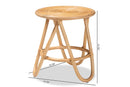 Florence Natural Brown Rattan End Table Baxton