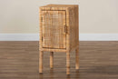 Perry Natural Brown Rattan 1-Door Nightstand Baxton