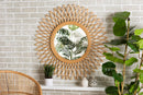 Neville Natural Brown Rattan Accent Wall Mirror Baxton