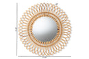 Vaughan Natural Brown Rattan Accent Wall Mirror Baxton