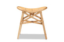Guevara Natural Brown Rattan Footstool Baxton