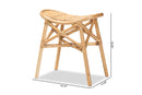 Guevara Natural Brown Rattan Footstool Baxton