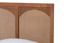 Goodwin Ash Walnut and Rattan King Size Platform Bed Baxton