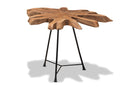 Arween Natural Brown and Black End Table w/Teak Tree Trunk Tabletop Baxton