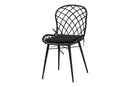 Frank Black and Rattan 5-Piece Dining Set Baxton