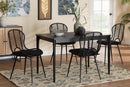 Clement Black and Rattan 5-Piece Dining Set Baxton