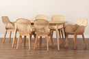 Maryland Natural Brown and Rattan 7-Piece Dining Set Baxton