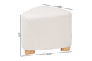 Bedivere Ivory Boucle Upholstered and Natural Brown Ottoman Baxton