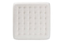 Paiva Ivory Boucle Upholstered and Black Square Ottoman Baxton