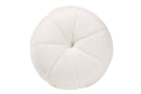 Rune Ivory Boucle Upholstered and Gold Metal Ottoman Baxton