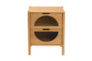 Dameka Natural Brown Bamboo Wood 2-Drawer End Table Baxton