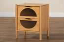 Dameka Natural Brown Bamboo Wood 2-Drawer End Table Baxton