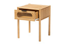 Dameka Natural Brown Bamboo Wood 1-Drawer End Table Baxton