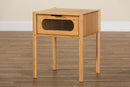 Dameka Natural Brown Bamboo Wood 1-Drawer End Table Baxton