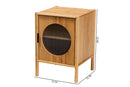 Dameka Natural Brown Bamboo Wood 1-Door End Table Baxton
