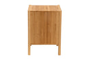 Dameka Natural Brown Bamboo Wood 1-Door End Table Baxton