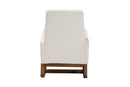 Roana Off-White Boucle Upholstered and Walnut Brown Rocking Chair Baxton